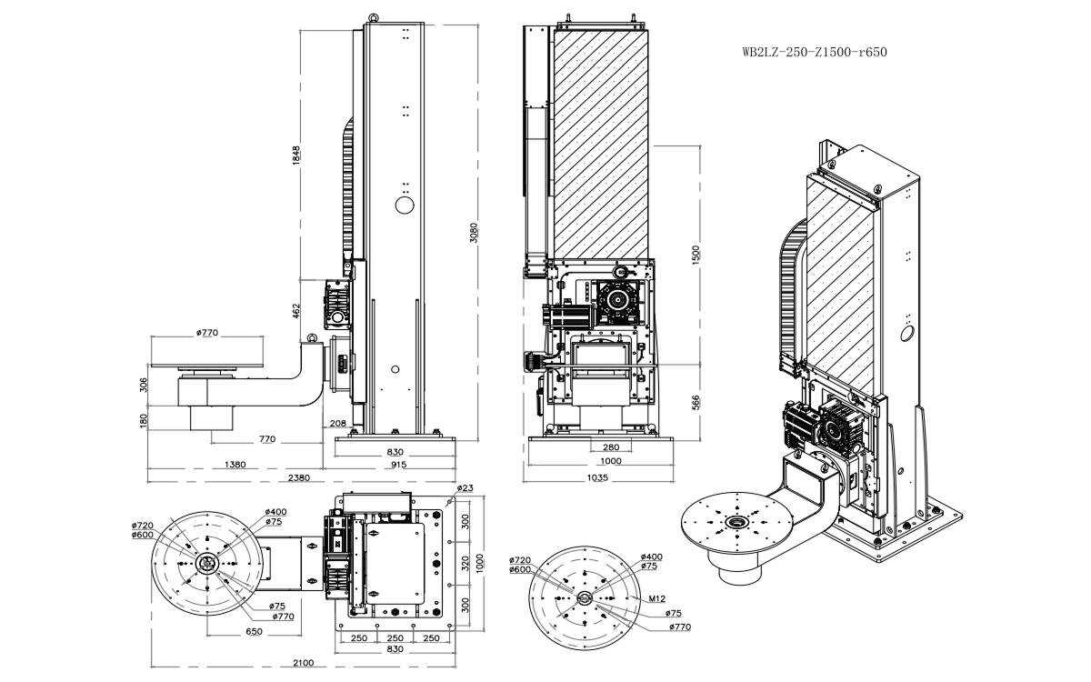 Габаритные размеры WB2LZ-250_500
