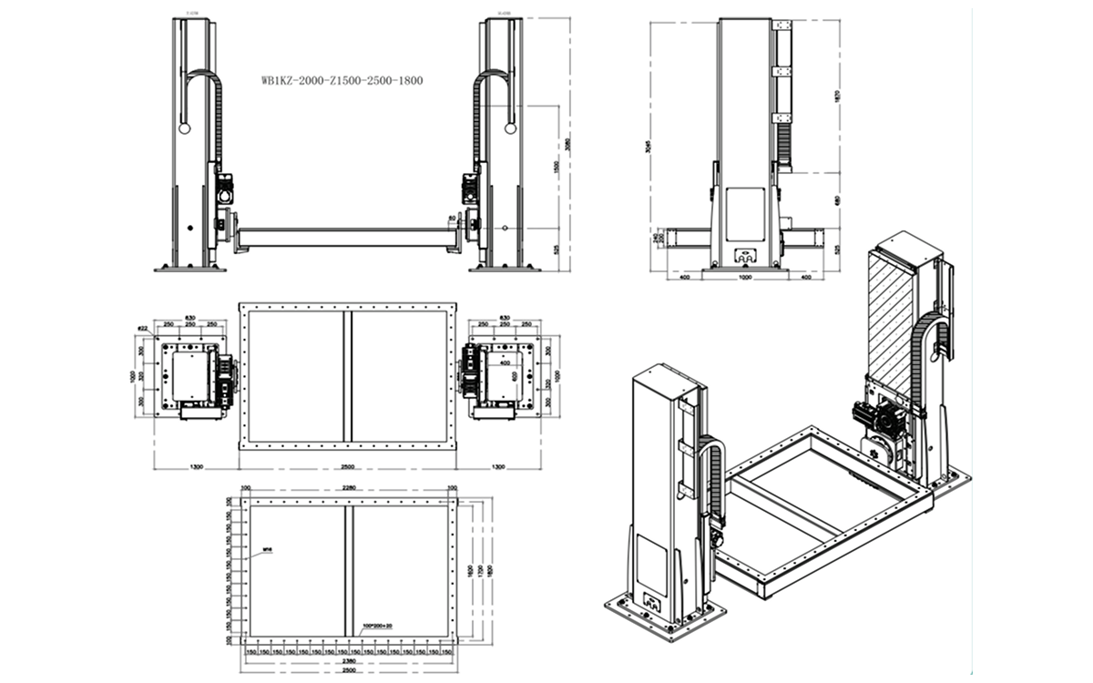 Габаритные размеры WB1KZ-1000_2000