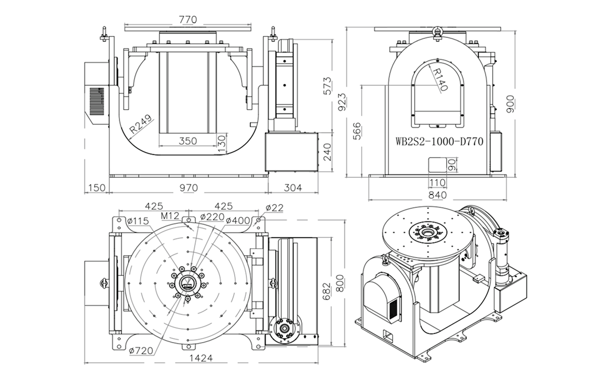 Габаритные размеры WB2S2-1000