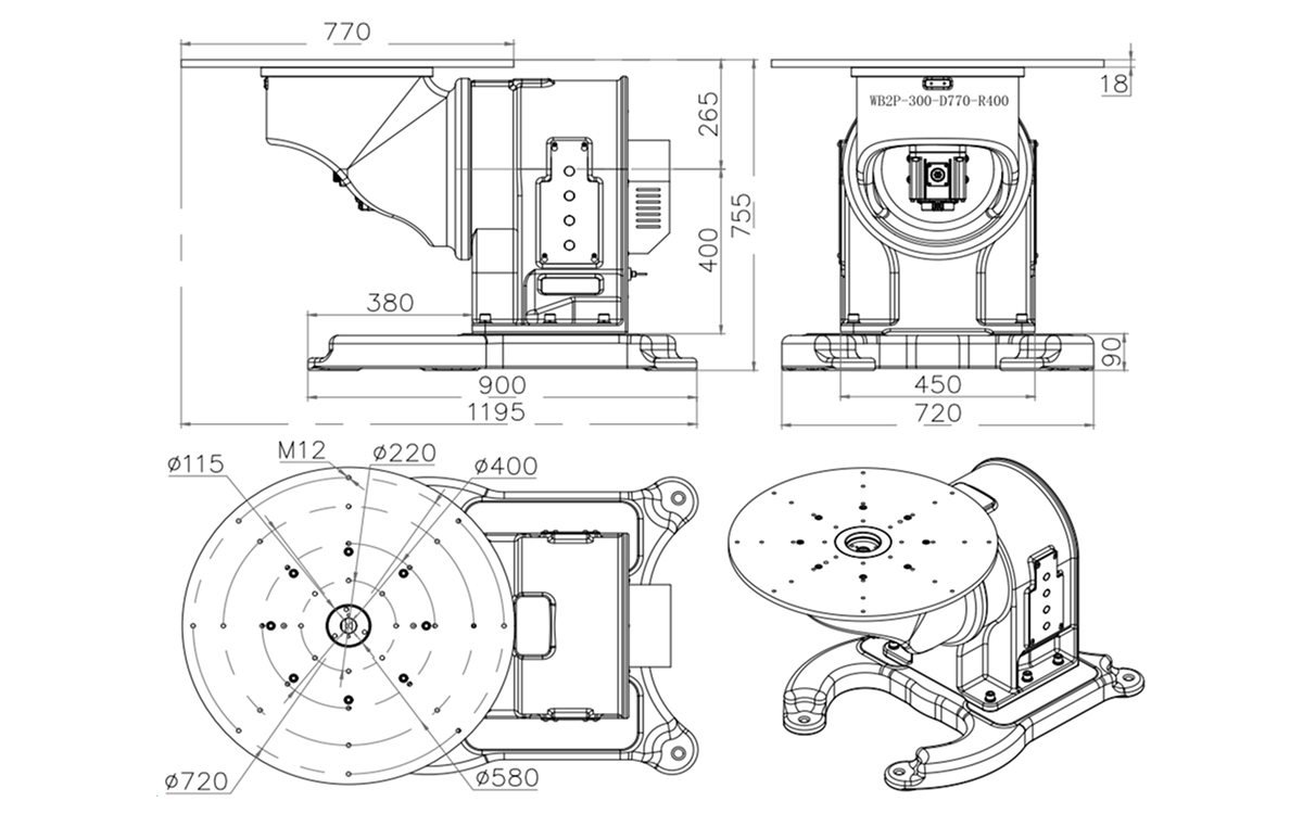 Габаритные размеры WB2P-300_500