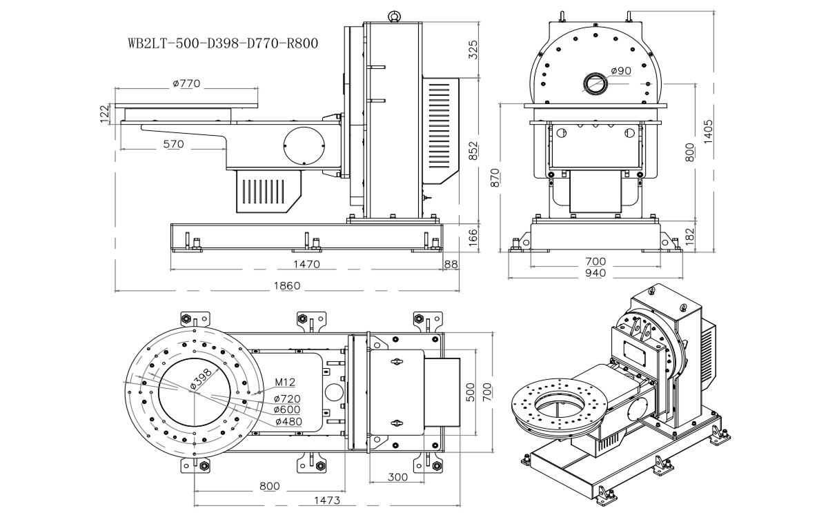 Габаритные размеры WB2LT-500