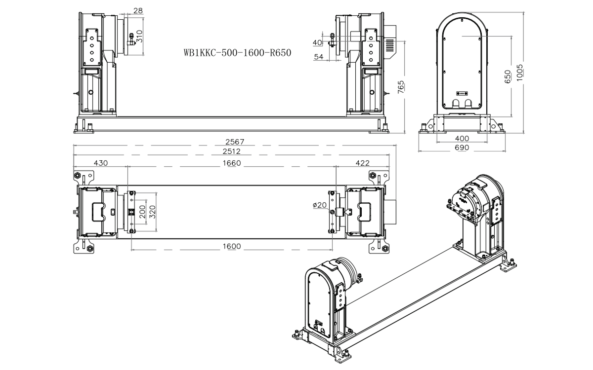 Габаритные размеры WB1KKC-500_1000_1500